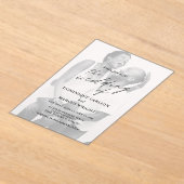 Elegant Calligraphy Photo Modern Wedding アクリル招待状 (レイダウン)