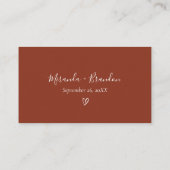 Elegant Calligraphy QR Code Boho Wedding RSVP Card エンクロージャーカード (裏面)