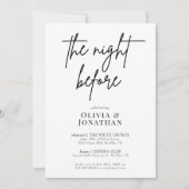 Elegant Calligraphy Rehearsal Dinner Night Before 招待状 (正面)