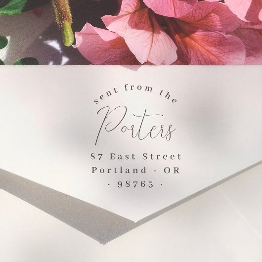 Elegant Calligraphy Retro Sent From Return Address セルフインキングスタンプ