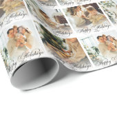 Elegant Calligraphy Script Custom Family Photo ラッピングペーパー (ロールコーナー)
