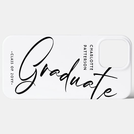 Elegant Calligraphy Script Graduation Graduate Case-Mate iPhoneケース (裏面 (横))