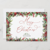 Elegant calligraphy script Merry Christmas シーズンカード (正面)