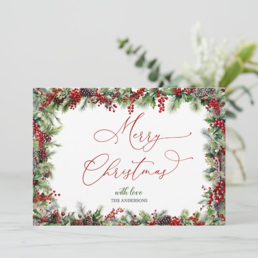 Elegant calligraphy script Merry Christmas シーズンカード (スタンド正面)