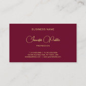 Elegant Calligraphy Script Name Gold Text Ruby Red 名刺 (裏面)