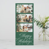 Elegant Calligraphy Script Photo Collage Christmas シーズンカード (スタンド正面)