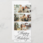 Elegant Calligraphy Script Photo Collage Christmas シーズンカード (正面/裏面)