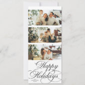 Elegant Calligraphy Script Photo Collage Christmas シーズンカード (正面)