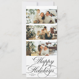 Elegant Calligraphy Script Photo Collage Christmas シーズンカード