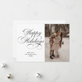 Elegant Calligraphy Script Photo Collage Christmas シーズンカード