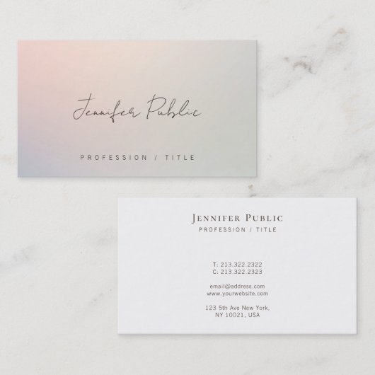 Elegant Calligraphy Script Template Professional 名刺 (正面/裏面)