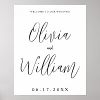 Elegant Calligraphy Script Wedding Welcome Sign