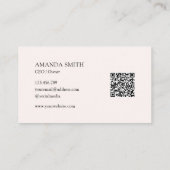 Elegant Calligraphy Watercolor Rose Floral QR Code 名刺 (裏面)