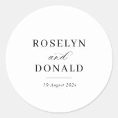 Elegant calligraphy wedding ラウンドシール (正面)