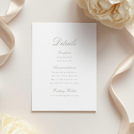 Elegant Calligraphy Wedding Details Card エンクロージャーカード