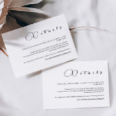 Elegant Calligraphy Wedding Details Card エンクロージャーカード