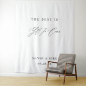 Elegant Calligraphy Wedding photo backdrop banner タペストリー (インサイチュ)