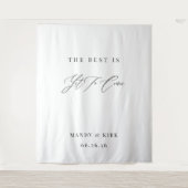 Elegant Calligraphy Wedding photo backdrop banner タペストリー (正面)