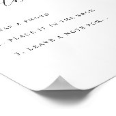 Elegant Calligraphy Wedding Photo Guestbook Sign ポスター (角)