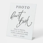 Elegant Calligraphy Wedding Photo Guestbook Table  台座サイン (正面)