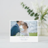 Elegant Calligraphy Wedding Photo Thank You サンキューカード (スタンド正面)