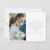 Elegant Calligraphy Wedding Photo Thank You サンキューカード (裏面)