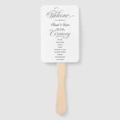Elegant Calligraphy Wedding Program Hand Fan ハンドファン (正面)