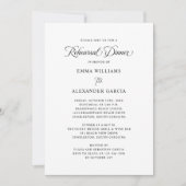 Elegant Calligraphy Wedding Rehearsal Dinner Black 招待状 (正面)