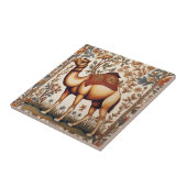 Elegant Camel William Morris Inspired Floral タイル (側面)