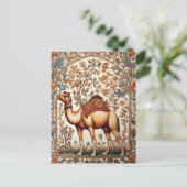 Elegant Camel William Morris Inspired Floral ポストカード (スタンド正面)