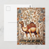 Elegant Camel William Morris Inspired Floral ポストカード (正面/裏面)