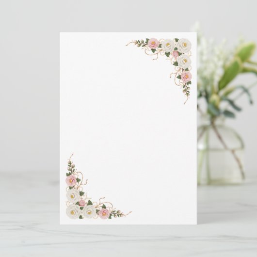 Elegant Camellia Floral Wedding Background 招待状 (スタンド正面)