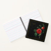 Elegant Camellia Japonica Black Notebook ノートブック (内部)