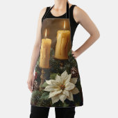 Elegant candle Christmas holly pine warm festive  エプロン (インサイチュ)