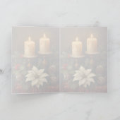 Elegant candle Christmas holly pine warm festive  カード (内部)