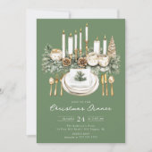 Elegant Candlelight Christmas Dinner Invite 招待状 (正面)