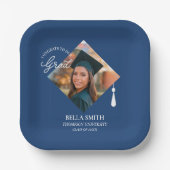 Elegant Cap Topper Custom Graduate Photo Keepsake  ペーパープレート (正面)