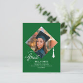 Elegant Cap Topper Photo Grad Party Invitation  ポストカード (スタンド正面)