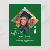 Elegant Cap Topper Photo Grad Party Invitation  ポストカード (正面)