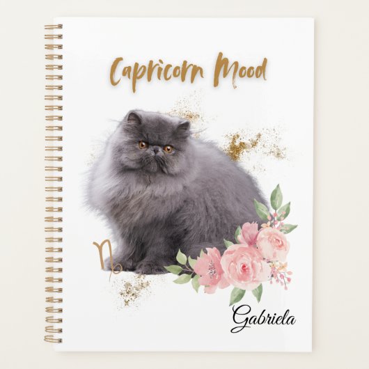 Elegant Capricor Zodiac Cat Planner Notebook プランナー手帳 (正面)