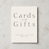 Elegant Cards and Gifts Sign, Minimalist Wedding 招待状