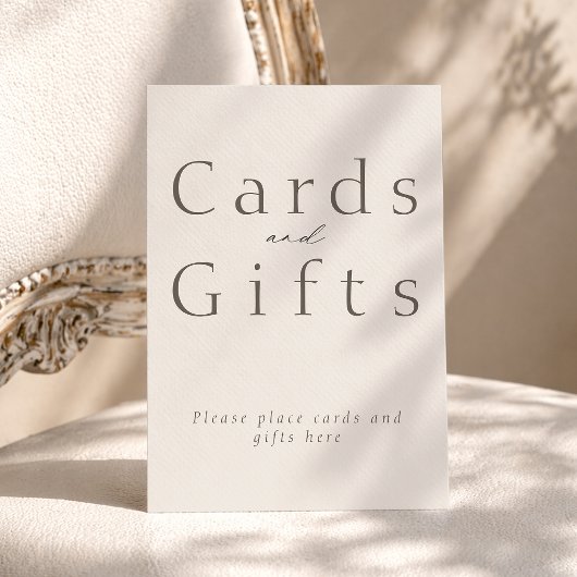 Elegant Cards and Gifts Sign, Minimalist Wedding 招待状