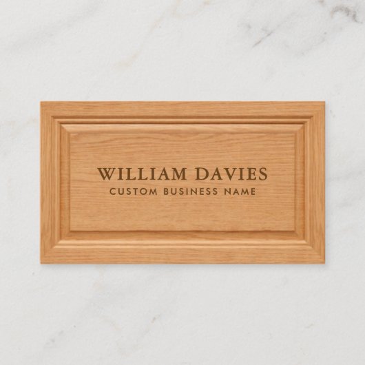 Elegant Carpenter Contractor Wooden Texture 名刺 (正面)