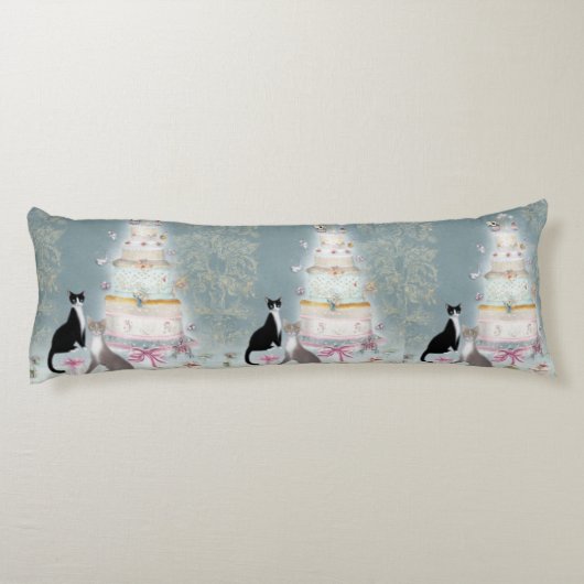 Elegant Cat Celebration Cake ボディピロー (裏面)