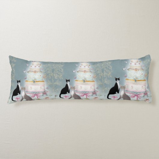Elegant Cat Celebration Cake ボディピロー (正面)