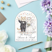 Elegant Cat Couple Wedding Invitation Customizable アクリル招待状 (インサイチュ (ウェディング))