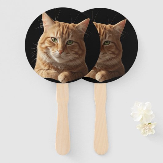 Elegant Cat Fan – Cool Style with Feline Flair ハンドファン (正面&裏面)