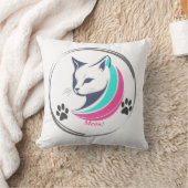 Elegant Cat Pillow – Modern Meow Design クッション (ブランケット)