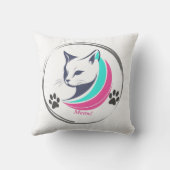 Elegant Cat Pillow – Modern Meow Design クッション (裏面)