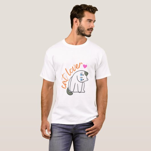 Elegant Cat Stroll – Minimalist Cat Walk Illustrat Tシャツ (正面フル)